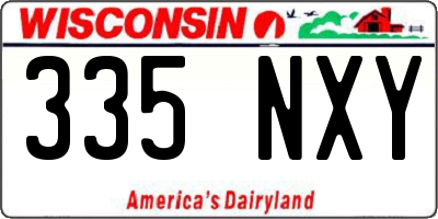 WI license plate 335NXY