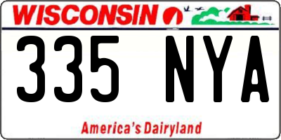 WI license plate 335NYA