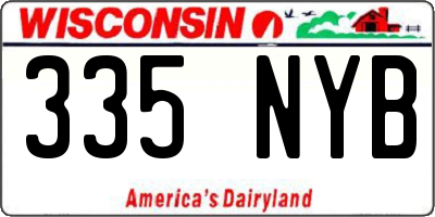 WI license plate 335NYB