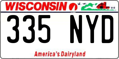 WI license plate 335NYD