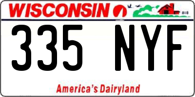 WI license plate 335NYF