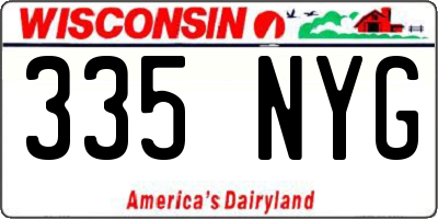 WI license plate 335NYG