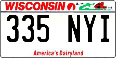 WI license plate 335NYI