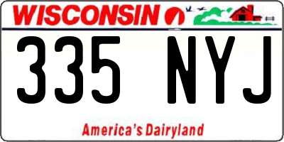 WI license plate 335NYJ