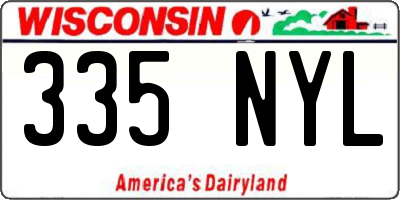 WI license plate 335NYL