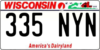 WI license plate 335NYN