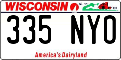 WI license plate 335NYO