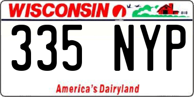 WI license plate 335NYP