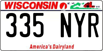 WI license plate 335NYR