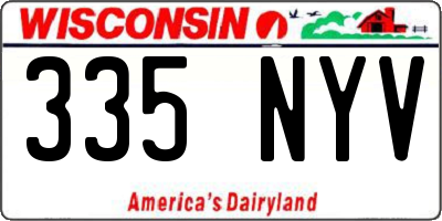 WI license plate 335NYV