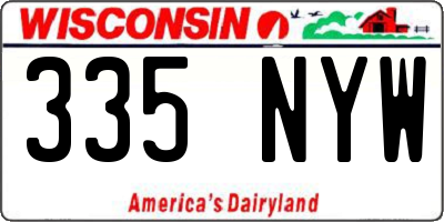 WI license plate 335NYW