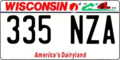 WI license plate 335NZA