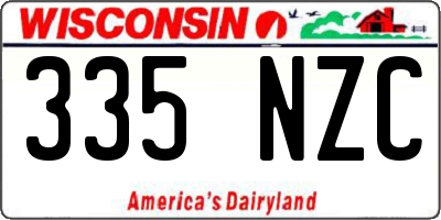 WI license plate 335NZC