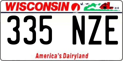 WI license plate 335NZE