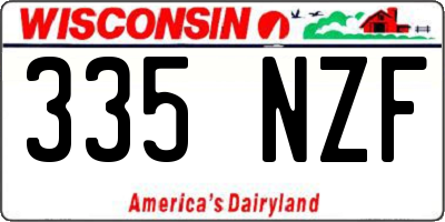 WI license plate 335NZF