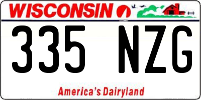 WI license plate 335NZG
