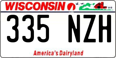 WI license plate 335NZH
