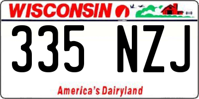 WI license plate 335NZJ