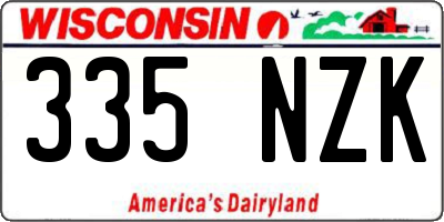 WI license plate 335NZK