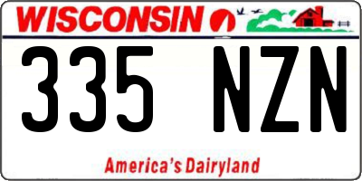 WI license plate 335NZN