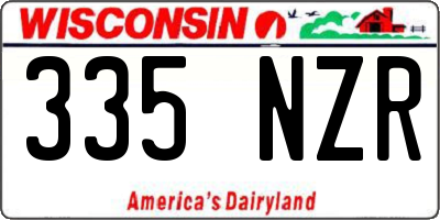 WI license plate 335NZR