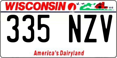 WI license plate 335NZV