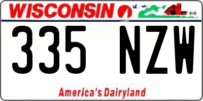 WI license plate 335NZW
