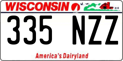 WI license plate 335NZZ