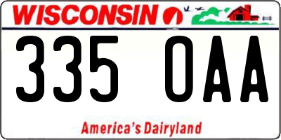 WI license plate 335OAA