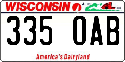WI license plate 335OAB