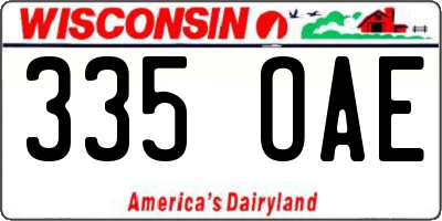 WI license plate 335OAE