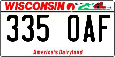 WI license plate 335OAF
