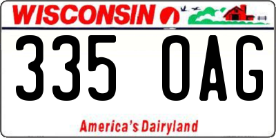 WI license plate 335OAG