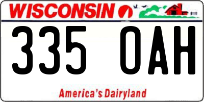 WI license plate 335OAH