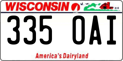 WI license plate 335OAI