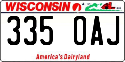 WI license plate 335OAJ