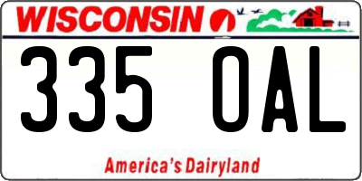 WI license plate 335OAL