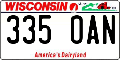 WI license plate 335OAN