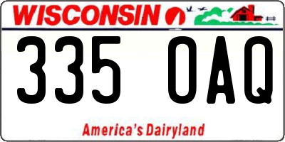 WI license plate 335OAQ