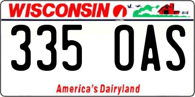 WI license plate 335OAS