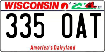 WI license plate 335OAT