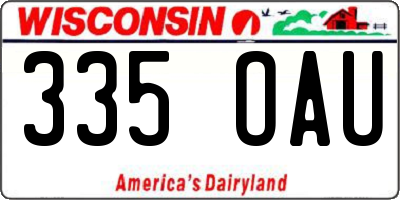 WI license plate 335OAU