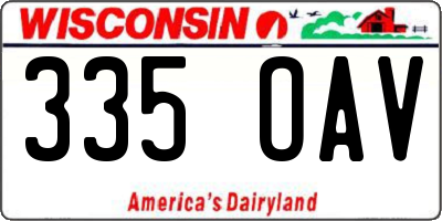 WI license plate 335OAV