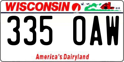 WI license plate 335OAW