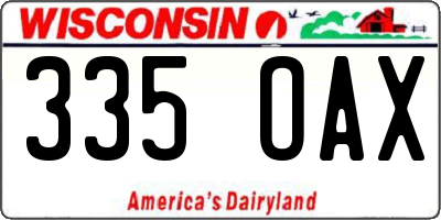 WI license plate 335OAX