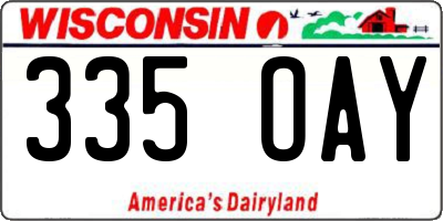 WI license plate 335OAY