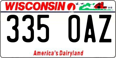 WI license plate 335OAZ