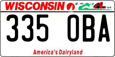 WI license plate 335OBA