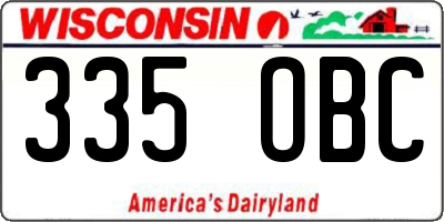 WI license plate 335OBC