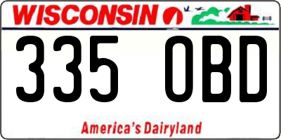 WI license plate 335OBD